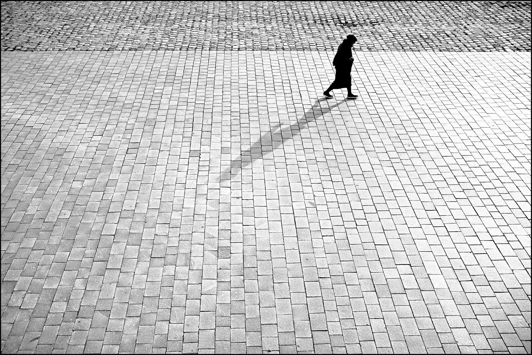 a woman walking